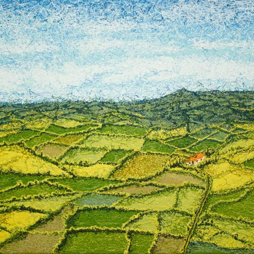 Irish fields. Acrylic. Plyontanism. Canvas. 50 X 70 cm. Mykola Babiy