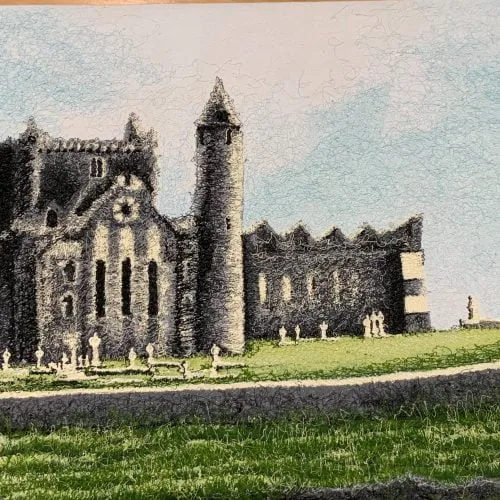 Rock of Cashel. Acrylic. Plyontanism. Canvas. 100 X 50 cm. Mykola Babiy