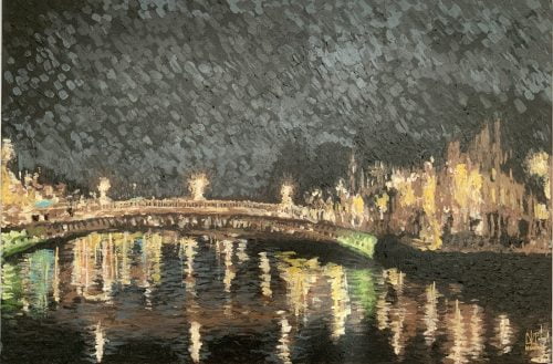 Ha’penny Bridge at night Dublin