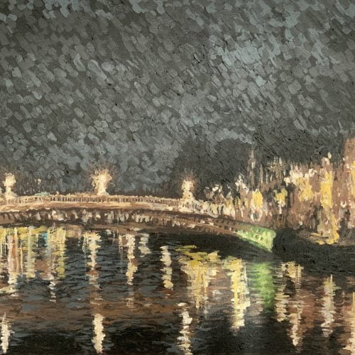 Ha’penny Bridge at night Dublin