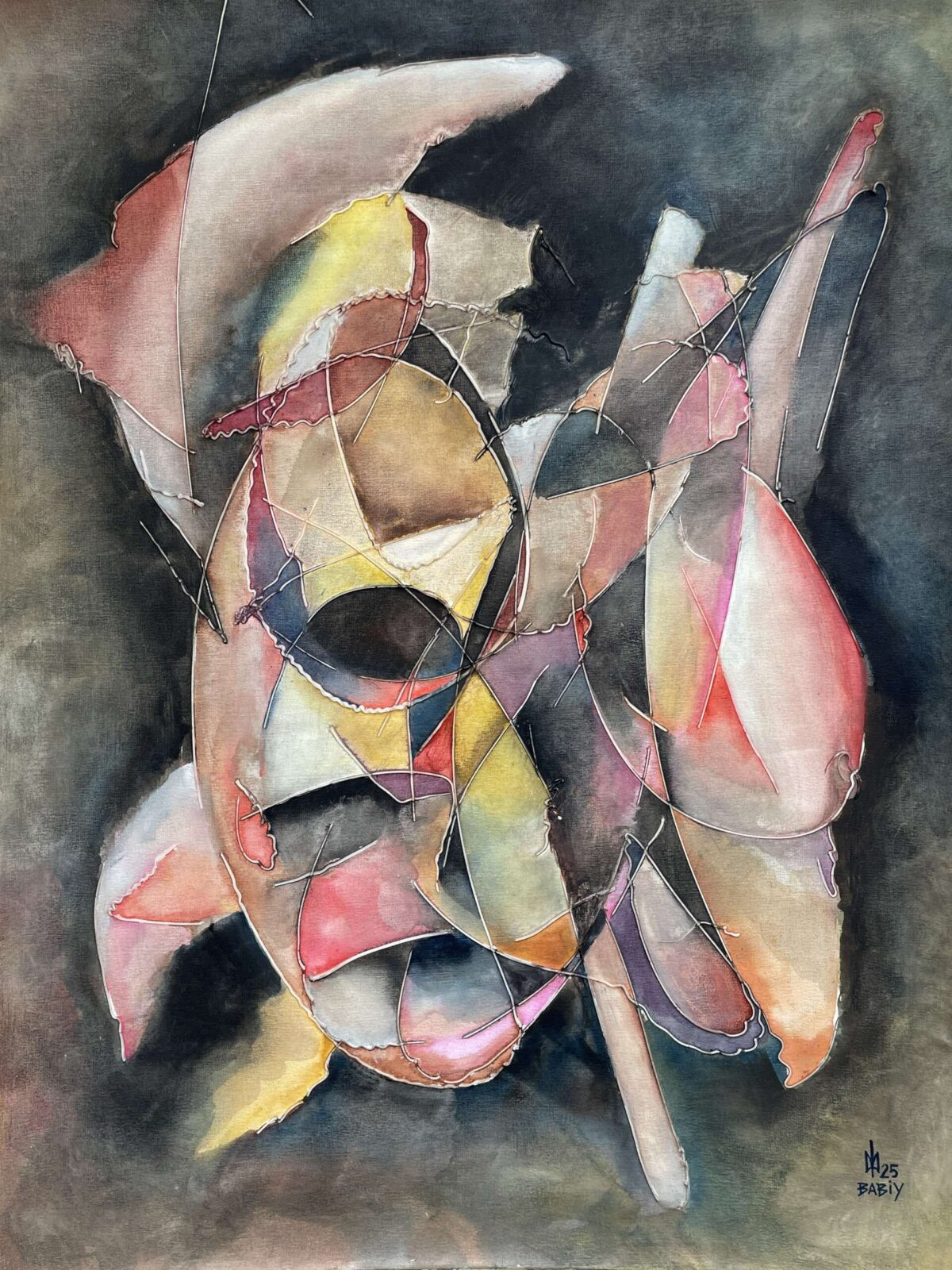 Original figurative oil painting titled Fragments of a Mind by Mykola Babiy, depicting an expressive and psychological study of the human subconscious.